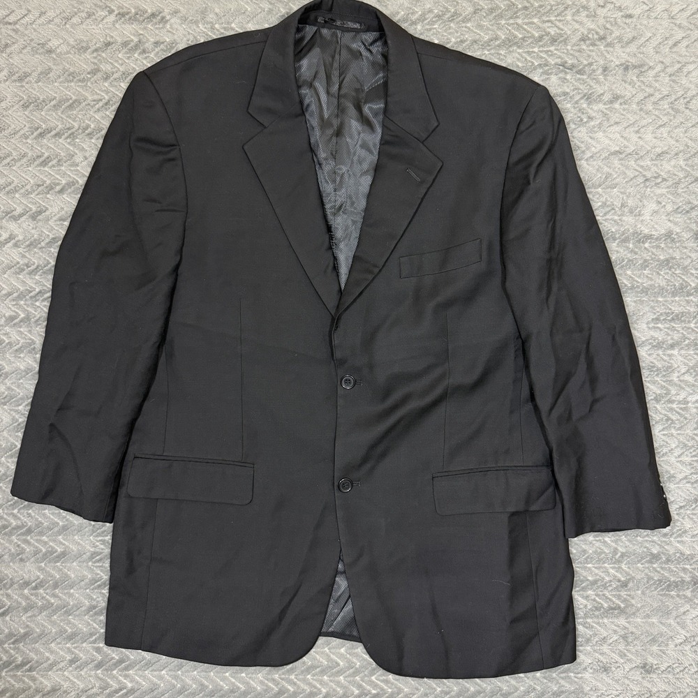 Mantoni 44R Black Super 140s Wool Mens Blazer Sport Coat Suit Jacket - Picture 1 of 14